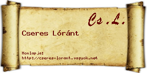 Cseres Lóránt névjegykártya