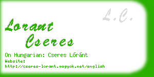 lorant cseres business card