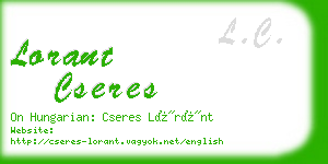 lorant cseres business card